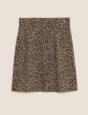 M&S Collection + Jersey Animal Jacquard Mini A-Line Skirt