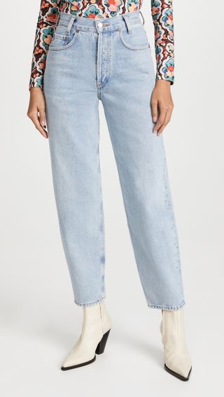 Agolde + Tapered Baggy High Rise Jeans