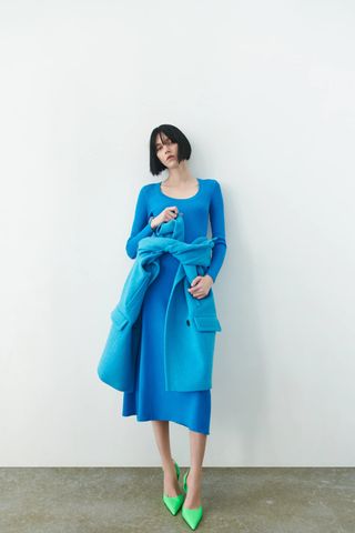 Zara + Long Rib Knit Dress
