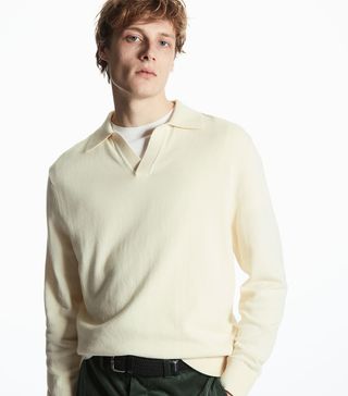 COS + Cotton and Silk Blend Polo Sweater