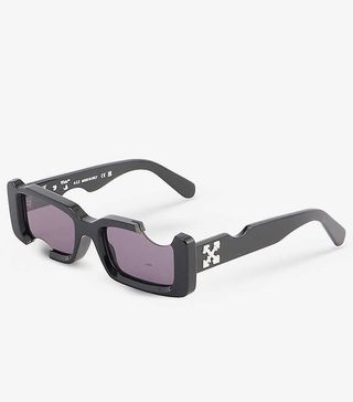 Off-White + Cady Cut-Out Rectangular Acetate Sunglasses