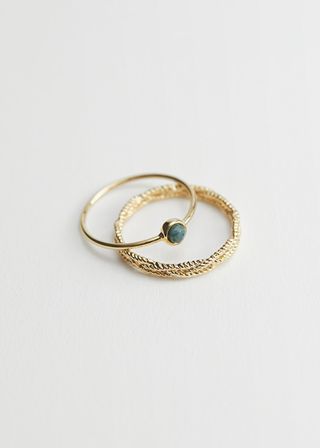 & Other Stories + Twist Embossed Ring Set
