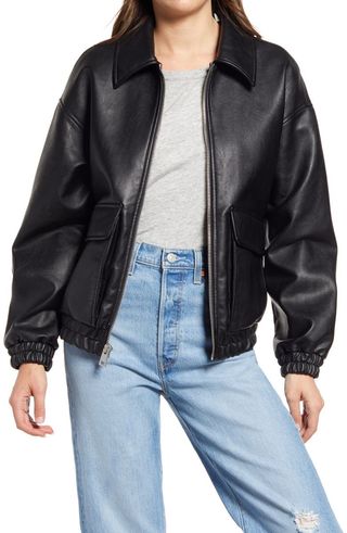 Levi's + Faux Leather Dad Bomber Jacket