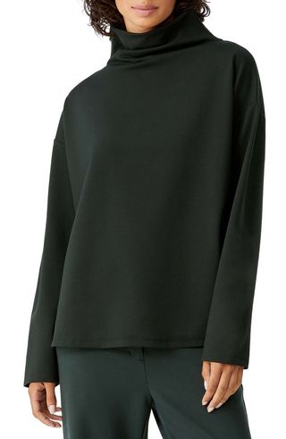 Eileen Fisher + Funnel Neck Ponte Knit Top