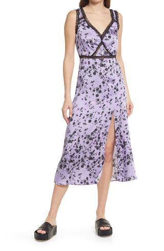 Topshop + Lace Inset Ditsy Floral Slipdress