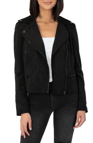 Kut From the Kloth + Quinn Faux Suede Moto Jacket