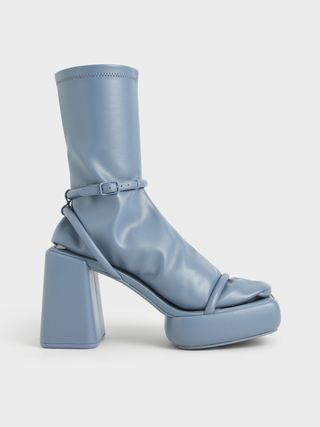 Charles & Keith + Blue Lucile Platform Calf Boots