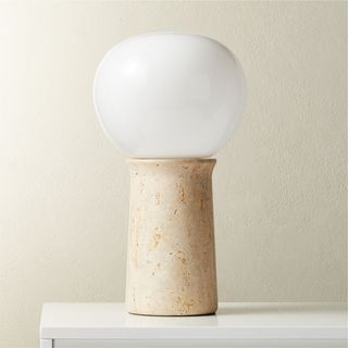 CB2 + Fin Travertine Table Lamp