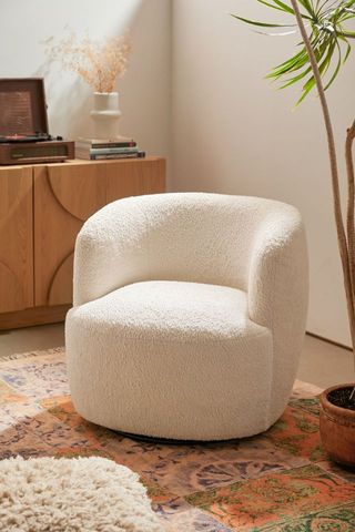 Urban Outfitters + Dover Faux Sheepskin Swivel Chair