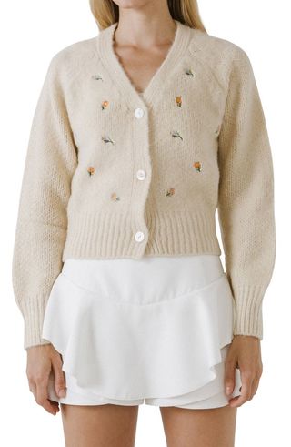 English Factory + Embroidered Cardigan