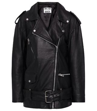 Walter Baker + Emery Oversized Leather Biker Jacket