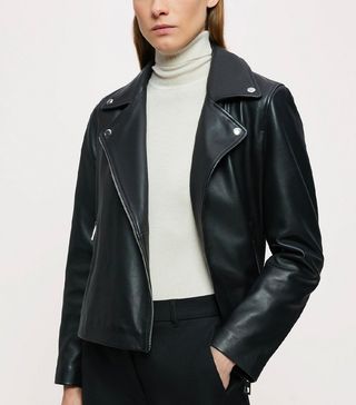 Jigsaw + Leather Biker Jacket