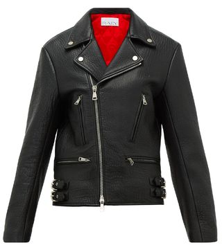 Raey + Tumbled-Leather Biker Jacket