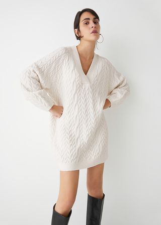 & Other Stories + Cable Knit Mini Dress