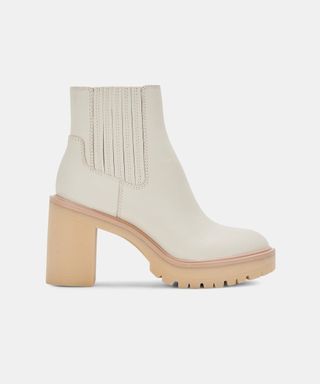 Dolcevita + Caster H2o Booties in Ivory Leather