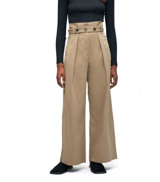 Kotn + Wide Leg Belted Trousers