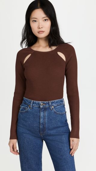 Endless Rose + Double Cut Out Knit Top