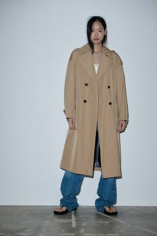 Zara + Belted Technical Trench Coat