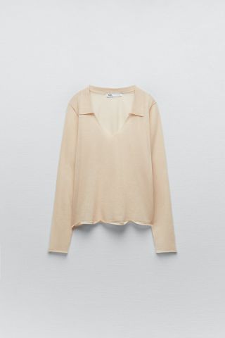 Zara + Semi Sheer Knit Sweater