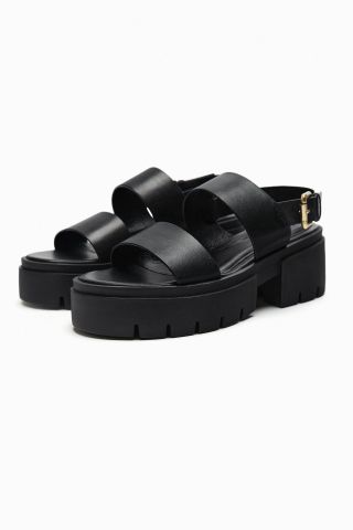 Zara + Lug Sole Leather Sandals