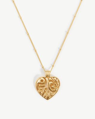 Missoma + Peace & Love Heart Pendant Chain Necklace