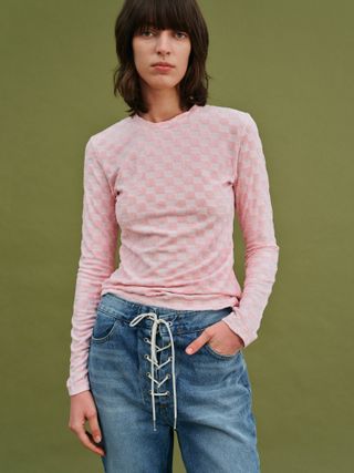 Source Unknown + Checkerboard Terry Cotton Top