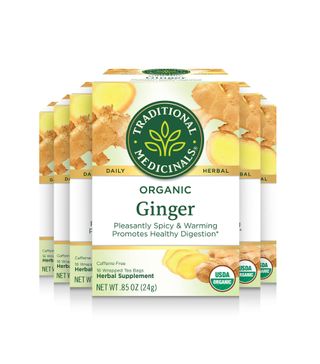 Traditional Medicinals + Organic Ginger Herbal Leaf Tea, 16 Tea Bags (Pack of 6)