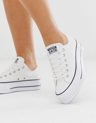 Converse + Chuck Taylor Ox Platform White Trainers