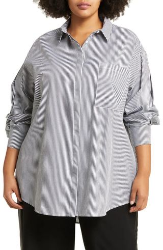 11 Honoré + Maeve Oversize Button-Up Poplin Shirt