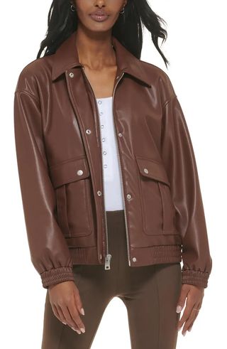 LEVI'S® + Faux Leather Dad Bomber Jacket