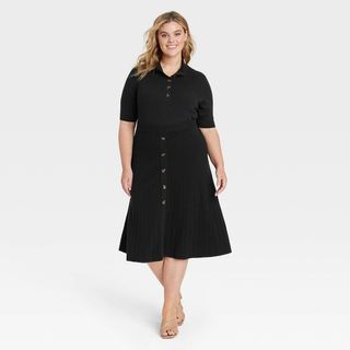 Who What Wear x Target + Button-Front Knit Skirt