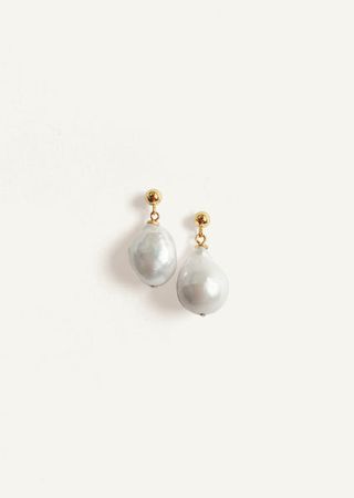 Kinn Studio + Baroque Pearl Drop Earrings 14k Solid Gold