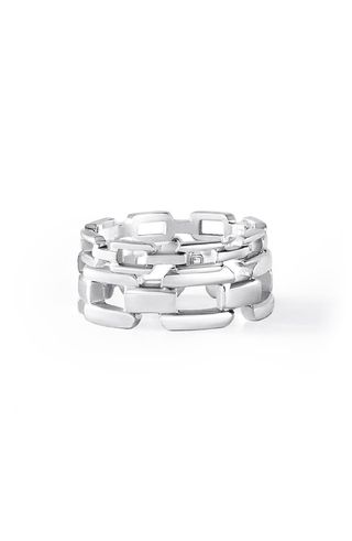 Bernard James + Troy Signature Link Sterling Silver Ring Set