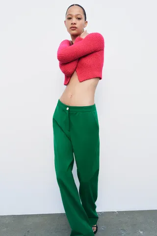 Zara + Mid Rise Suit Pants