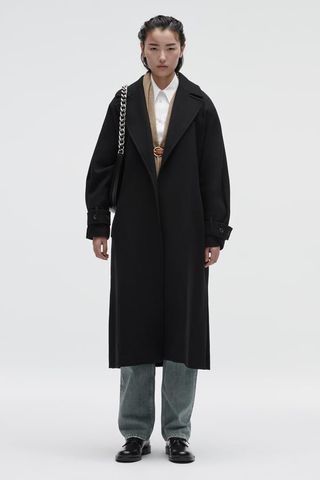 Zara + Wool Coat with Belt
