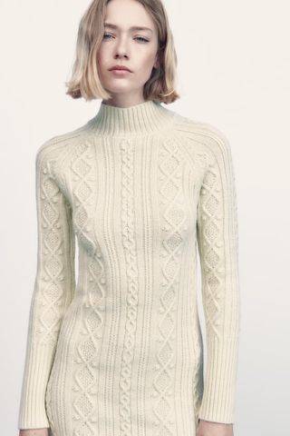 Zara + Cable-Knit Dress