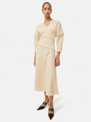 Jigsaw + Crepe Scoop Neck Dress | Cream