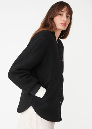 & Other Stories + Oversized Wool Bomber Jacket