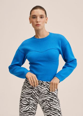 Mango + Bra-Effect Knitted Sweater