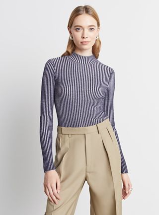 Who What Wear Collection + Lindsey Ribbed Mock-Neck Sweater