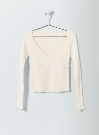 Who What Wear Collection + Anneliese Herringbone Long-Sleeve Top