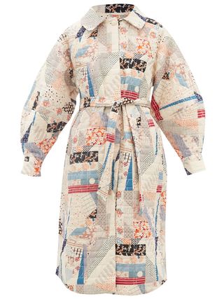 Sea NY + Linden Patchwork Floral-Print Cotton-Poplin Coat
