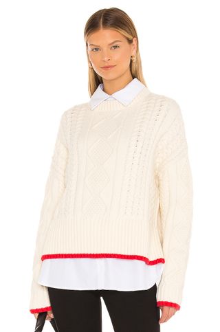 Central Park West + Myles Cable Sweater in Ivory