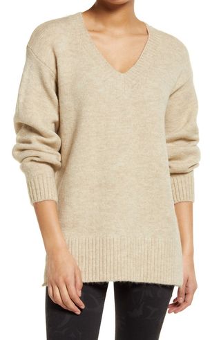 Topshop + Oversize V-Neck Sweater