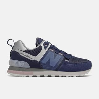 New Balance + 574 Sneakers in Pigment With Space Pink