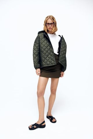 Zara + Oversized Puffer Bomber Jacket