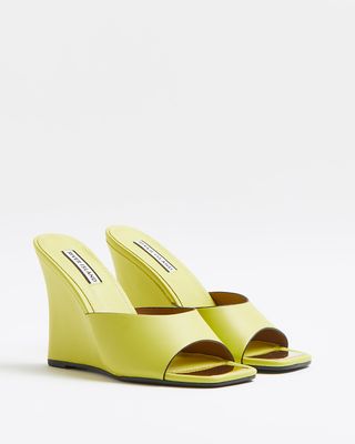 River Island + Yellow Square Open Toe Wedges