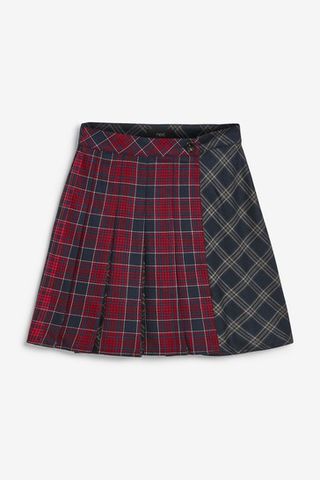 Next + Red Tartan Kilt Mini Skirt