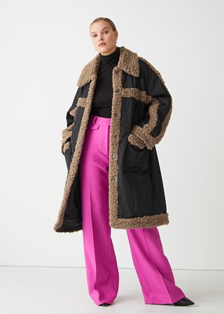 & Other Stories + Oversized Faux Shearling Puffer Coat