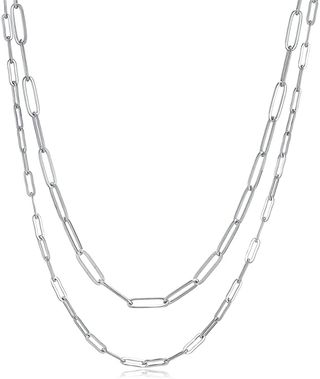 Rwqian + Paperclip Chain Link Necklace